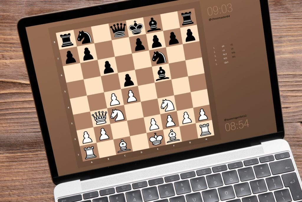 a photo of an online chess site to show can you tell if someone is using a chess engine