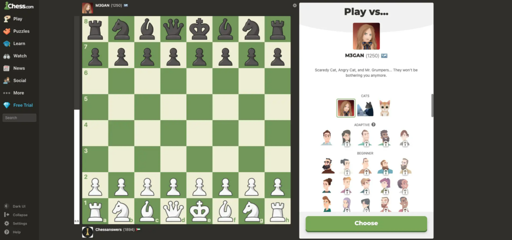 a screenshot of a chess bot to show do chess bots make you a better player